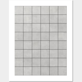 Large Grid Pattern - Grey Posters and Art